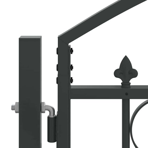 Врата за ограда ASSEN 401 x 175,5 см Стомана Сив С ключалка