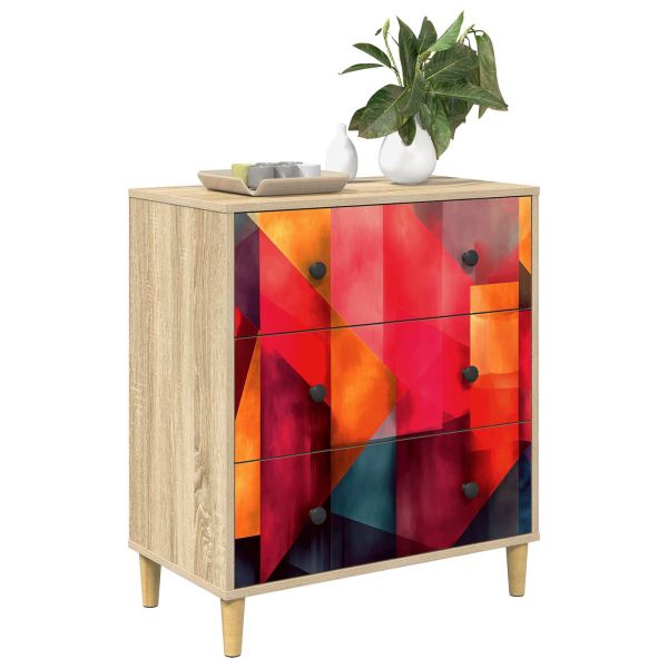 Плика HEESCH Цветен блоков печат 66 x 36,5 x 75 см Сонома