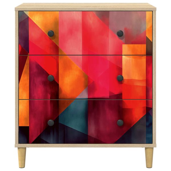 Плика HEESCH Цветен блоков печат 66 x 36,5 x 75 см Сонома