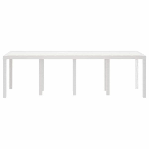 Градинска маса Бяло 250 x 100 x 73 см полиратан
