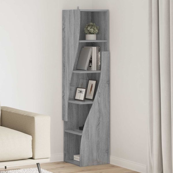 Ъглов шкаф 32x32x140см Инженерна дървесина Сив Сонома