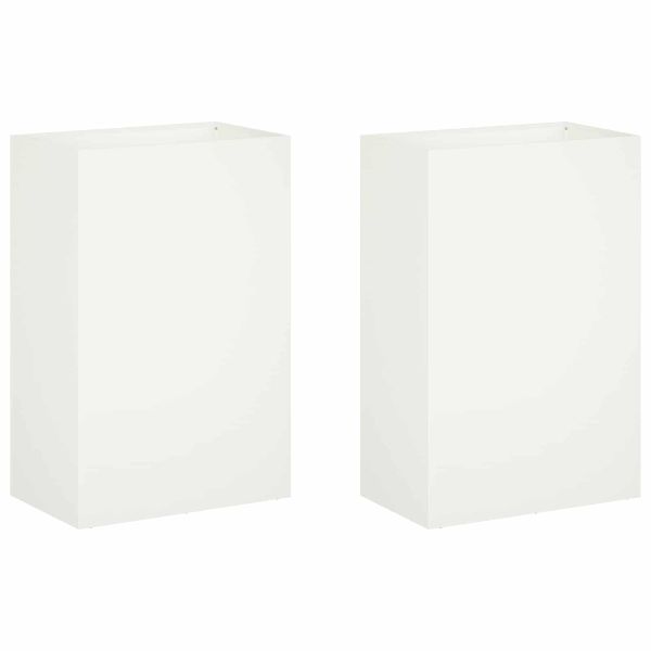 Градинска саксия 2 бр. Бяло 50 x 30 x 75 см