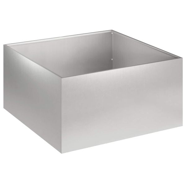 Градинска саксия Сребристо 60 x 60 x 30 cm Неръждаема стомана