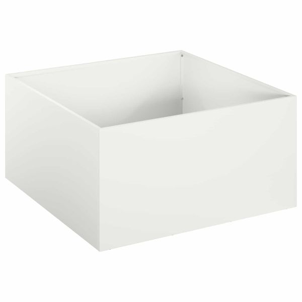 Градинска саксия Бяло 60 x 60 x 30 cm Студено валцована стомана