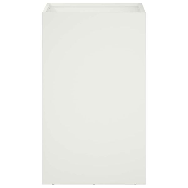 Градинска саксия Бяло 40 x 40 x 50 cm Студено валцована стомана
