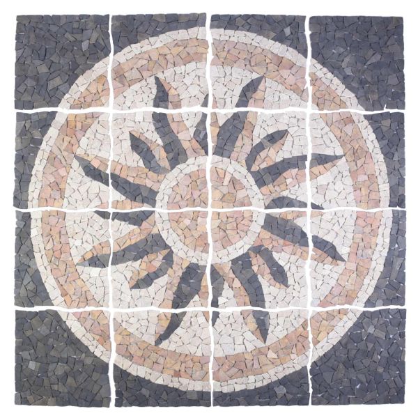 Плочки Мозаика Слънчев Мотив Многоцветен 120 x 120 cm Мрамор