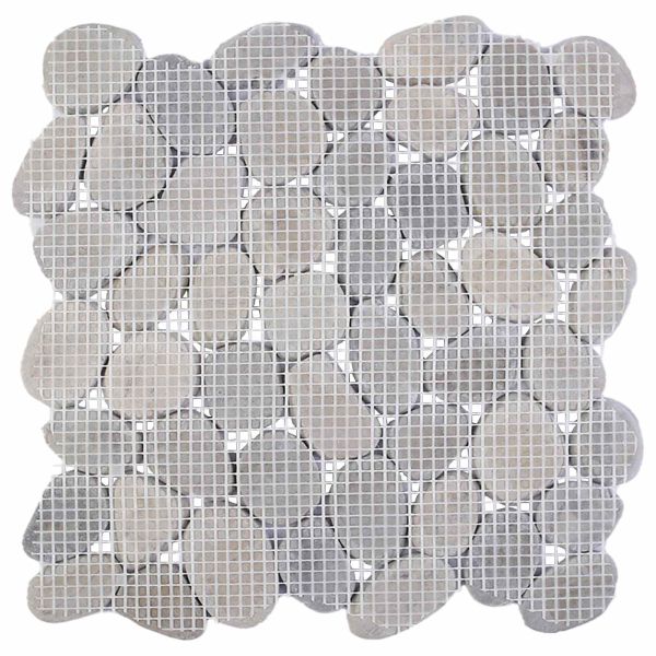 Плочки от камъчета Сиво 30 x 30 cm Речни камъчета