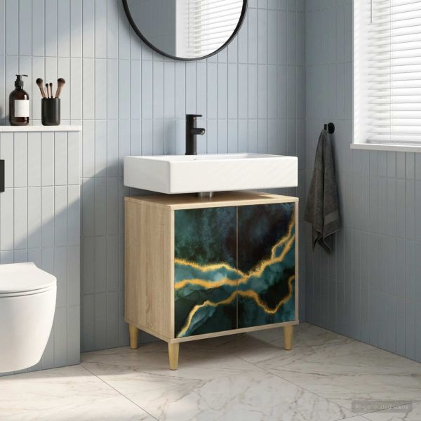 Шкаф за баня WIJHE Сонома 60 x 40 x 60 см Инженерна дървесина