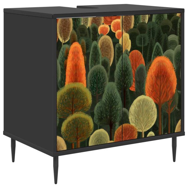 Шкаф за баня ZAANDAM Черен дъб 60 x 40 x 61 см