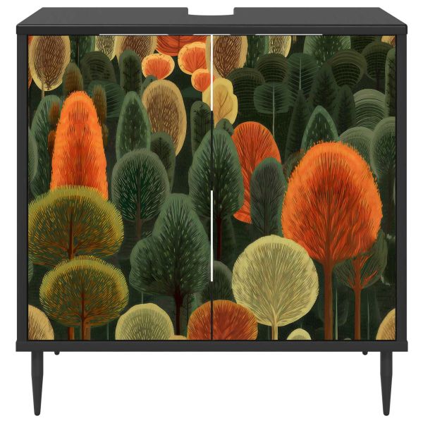 Шкаф за баня ZAANDAM Черен дъб 60 x 40 x 61 см