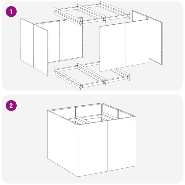 Градинска саксия Черно 80 x 80 x 60 см