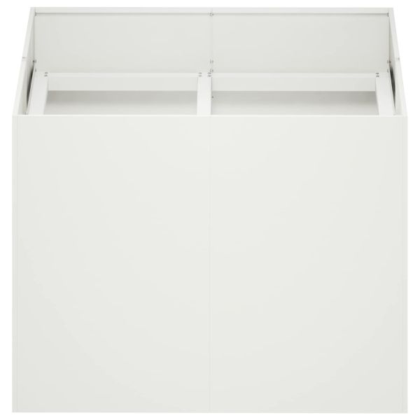 Градинска саксия Бяло 80 x 80 x 60 см Студено валцована стомана