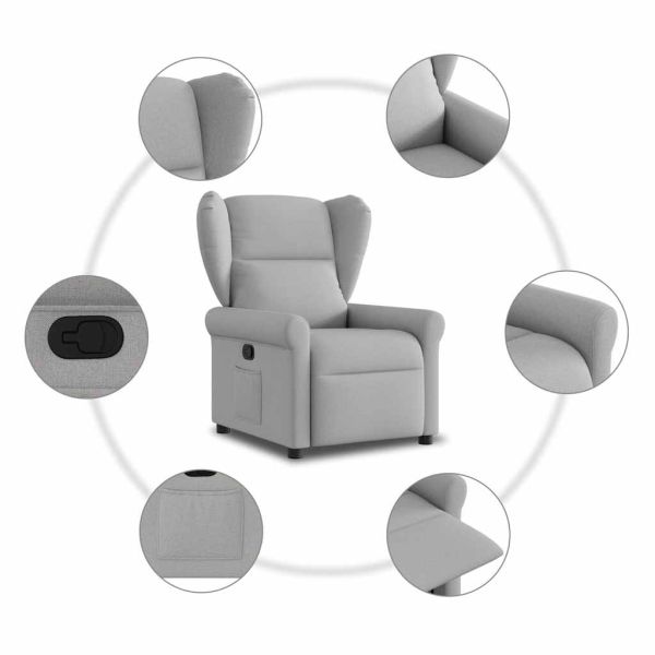 Recliner Chair Cloud Grey Fabric