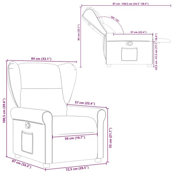 Recliner Chair Cloud Grey Fabric