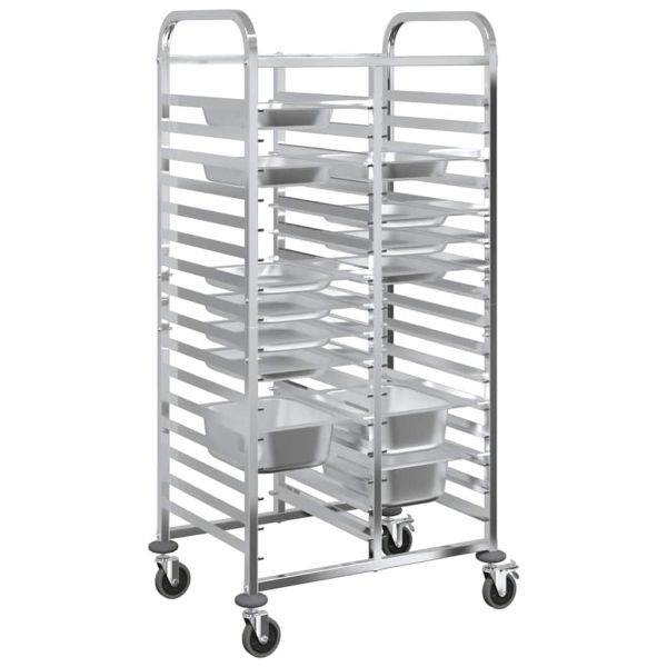 Количка за тави с 32 GN контейнера 75x55x162,5 см неръждаема стомана