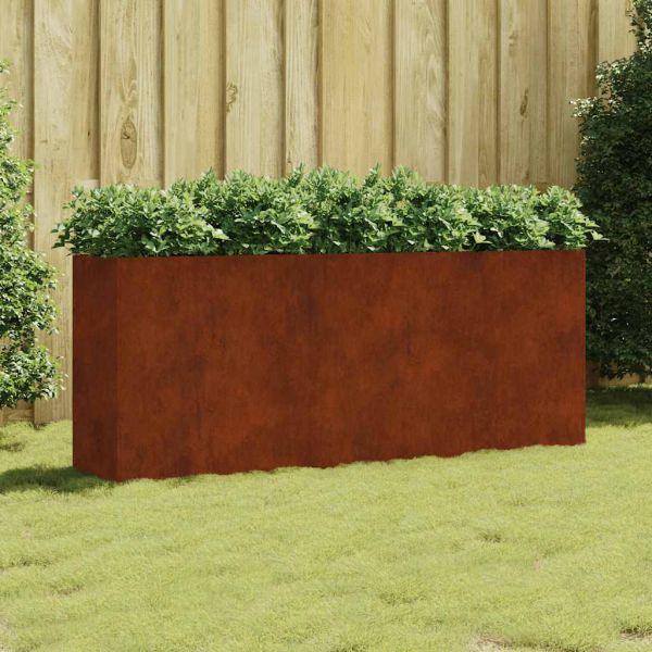 Градинска повдигната леха 200x40x80 см кортенова стомана