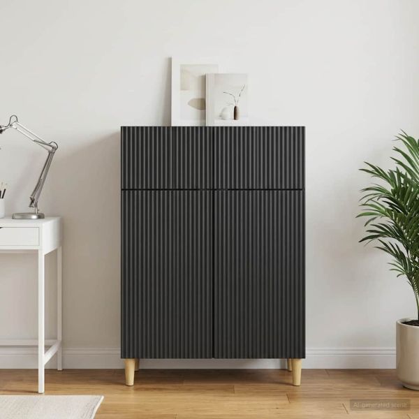 Служебен шкаф Черно 66 x 34,5 x 90 см Инженерна дървесина