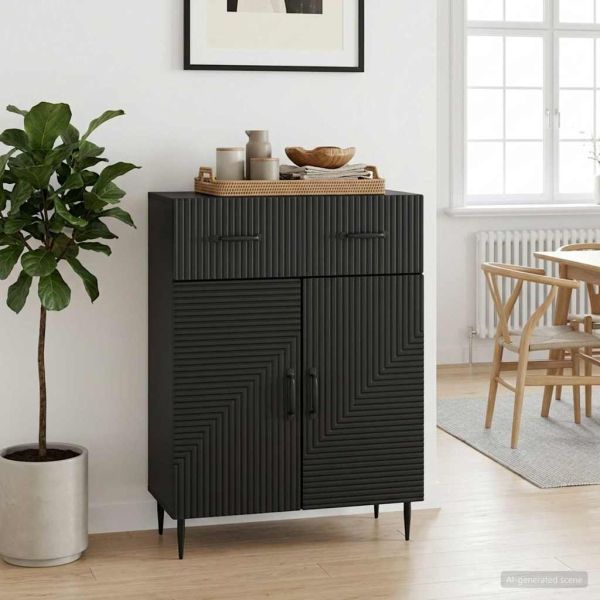 Служебен шкаф Черно 66 x 34,5 x 89,5 см Инженерна дървесина