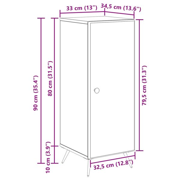 Служебен шкаф Дъб артизан 33 x 34,5 x 90 см Инженерна дървесина