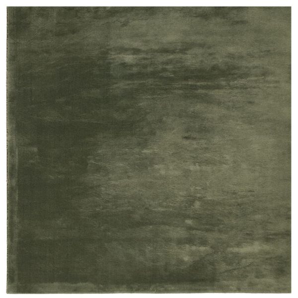 Килим HUARTE с къс косъм, мек и миещ се, горско зелен 160x160см