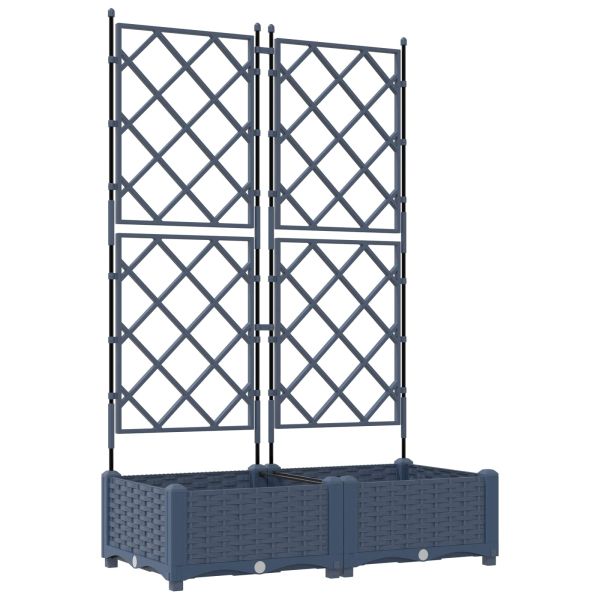 Градинска саксия 2 бр. Сиво 80 x 40 x 125,5 см ПП