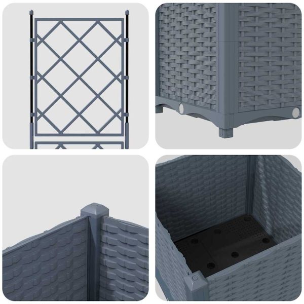 Градинска саксия Светлосиво 40 x 40 x 143 см ПП
