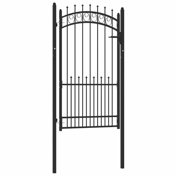Оградна порта EMMEN с шипове, стомана, 104x134,5 см, черна