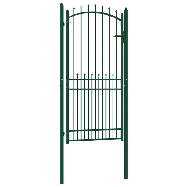 Оградна порта EMMEN с шипове, стомана, 104x147 см, зелена