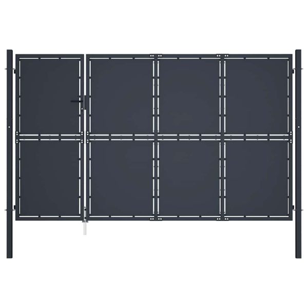 Градинска порта от стомана 350x200 см, антрацит