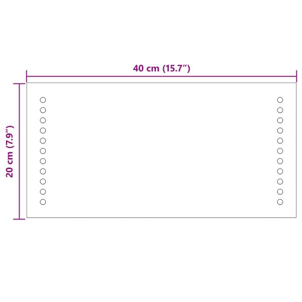 LED огледало за баня Прозрачен 40 x 20 cm закалено стъкло