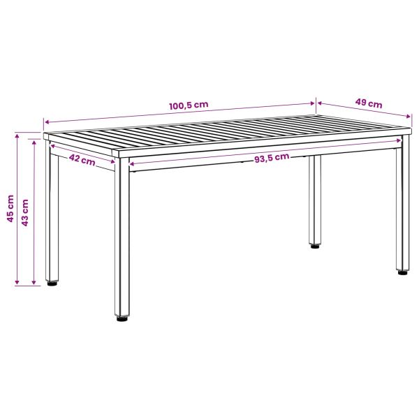Масичка за кафе Естествено и черно 50 x 100,5 x 45 см