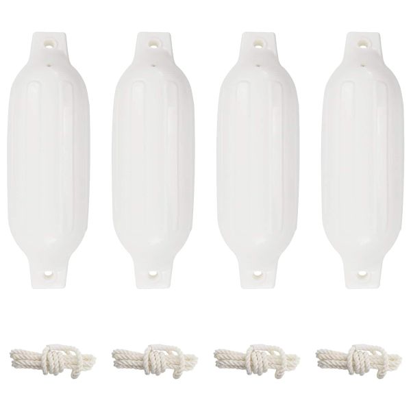 Броня за лодка 4 бр бяла Ø 11x40 см PVC