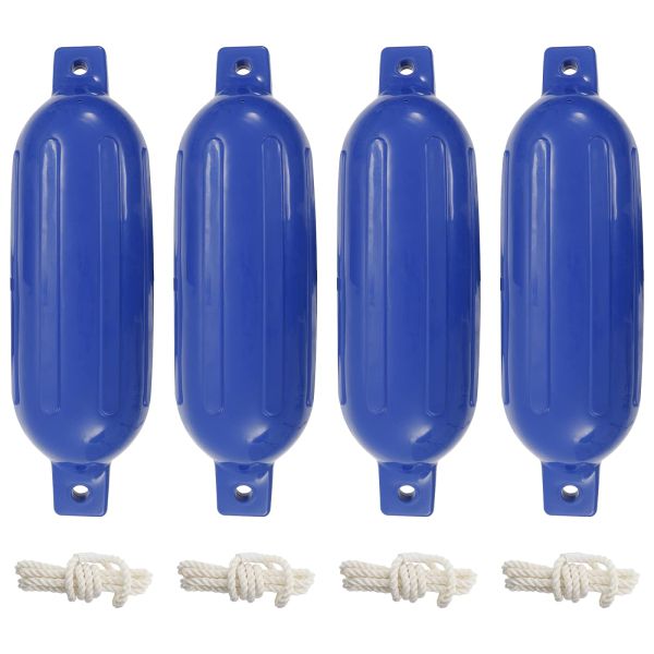 Броня за лодка, 4 бр, сини, Ø 16x58 см, PVC