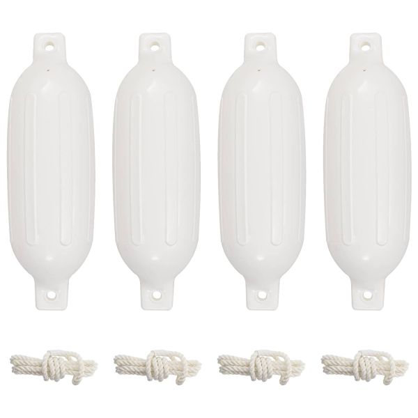 Броня за лодка 4 бр бяла Ø 16x58 см PVC