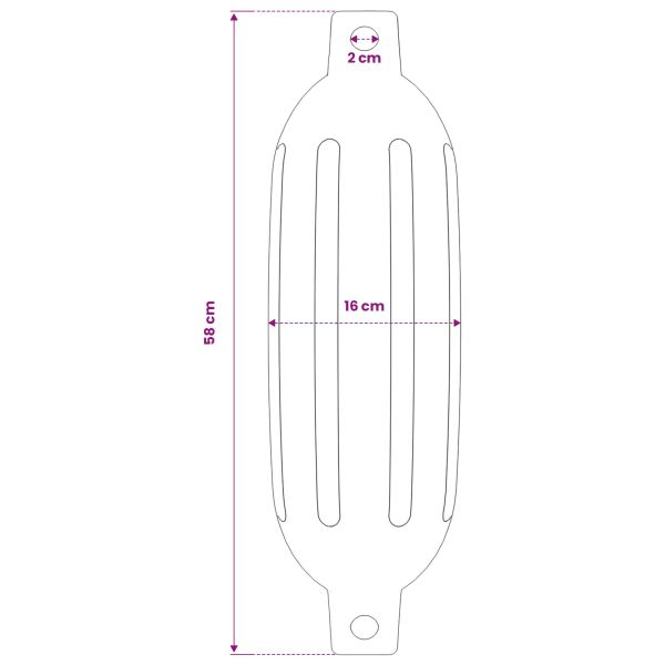 Броня за лодка 4 бр бяла Ø 16x58 см PVC