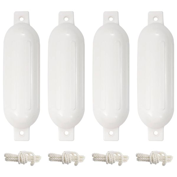 Броня за лодка 4 бр бяла Ø 14x50 см PVC