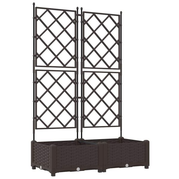 Градинска саксия 2 бр. Кафяво 80 x 40 x 125,5 см ПП