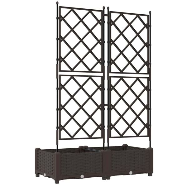 Градинска саксия 2 бр. Кафяво 80 x 40 x 125,5 см ПП