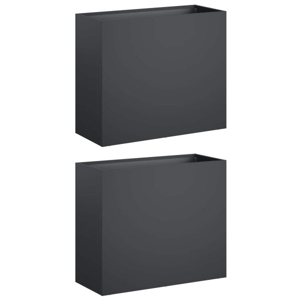 Градинска саксия 2 бр. Антрацит 50 x 20 x 40 см