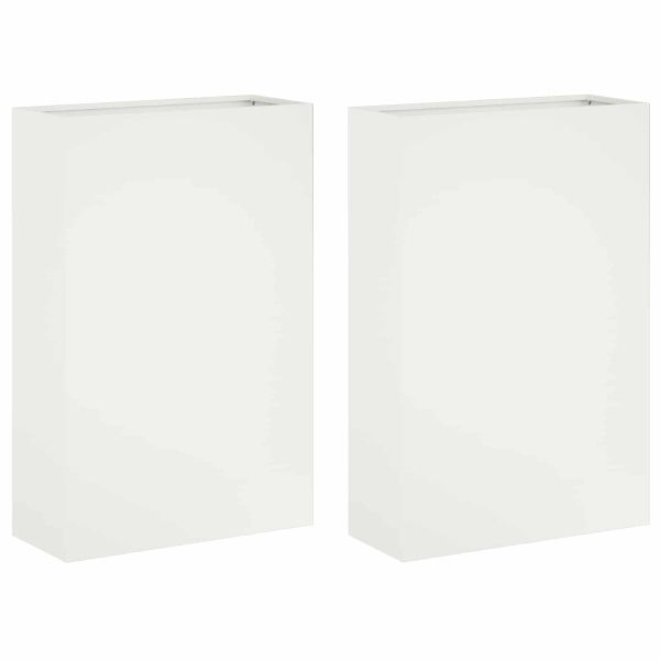 Градинска саксия 2 бр. Бяло 50 x 20 x 75 см