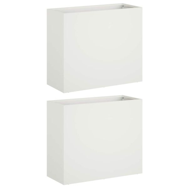 Градинска саксия 2 бр. Бяло 50 x 20 x 40 см