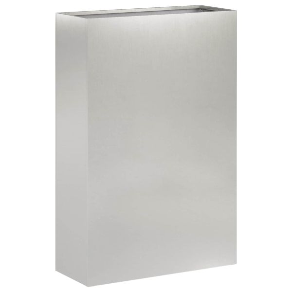 Градинска саксия 2 бр. Сребристо 50 x 20 x 75 см