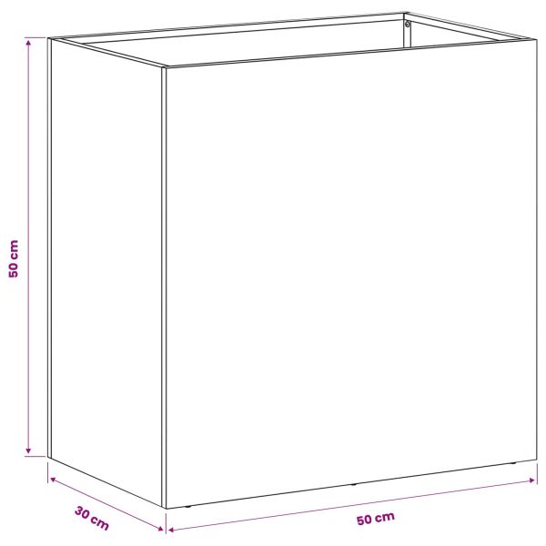 Градинска саксия Сребристо 50 x 30 x 50 cm Поцинкована стомана