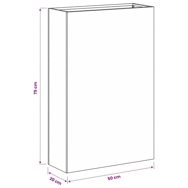 Градинска саксия Сребристо 50 x 20 x 75 см Поцинкована стомана