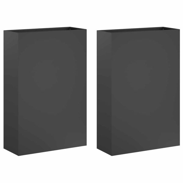 Градинска саксия 2 бр. Антрацит 50 x 20 x 75 см