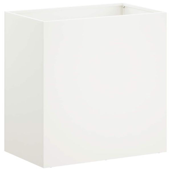 Градинска саксия Бяло 50 x 30 x 50 cm Студено валцована стомана