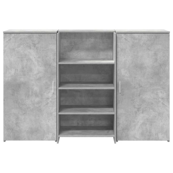 Приемно бюро, бетонно сиво, 155x50x103,5см, инженерно дърво