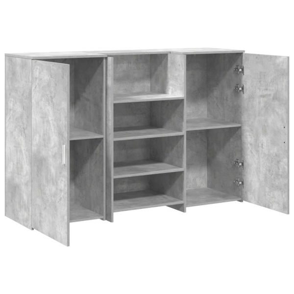 Приемно бюро, бетонно сиво, 155x50x103,5см, инженерно дърво