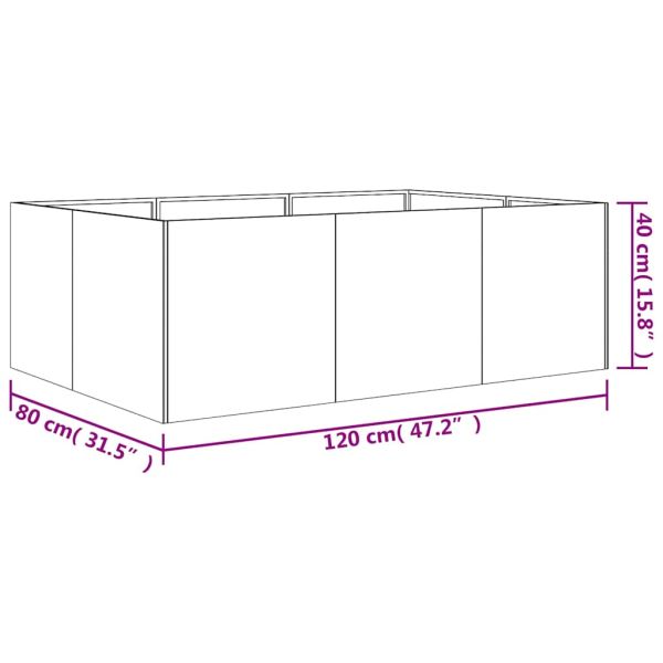 Градинска повдигната леха 120x80x40 см кортенова стомана