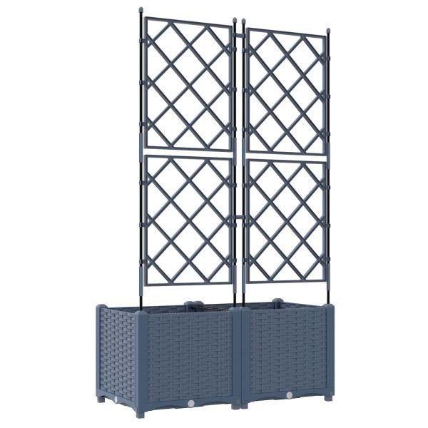 Градинска саксия 2 бр. Сиво 80 x 40 x 143 см ПП